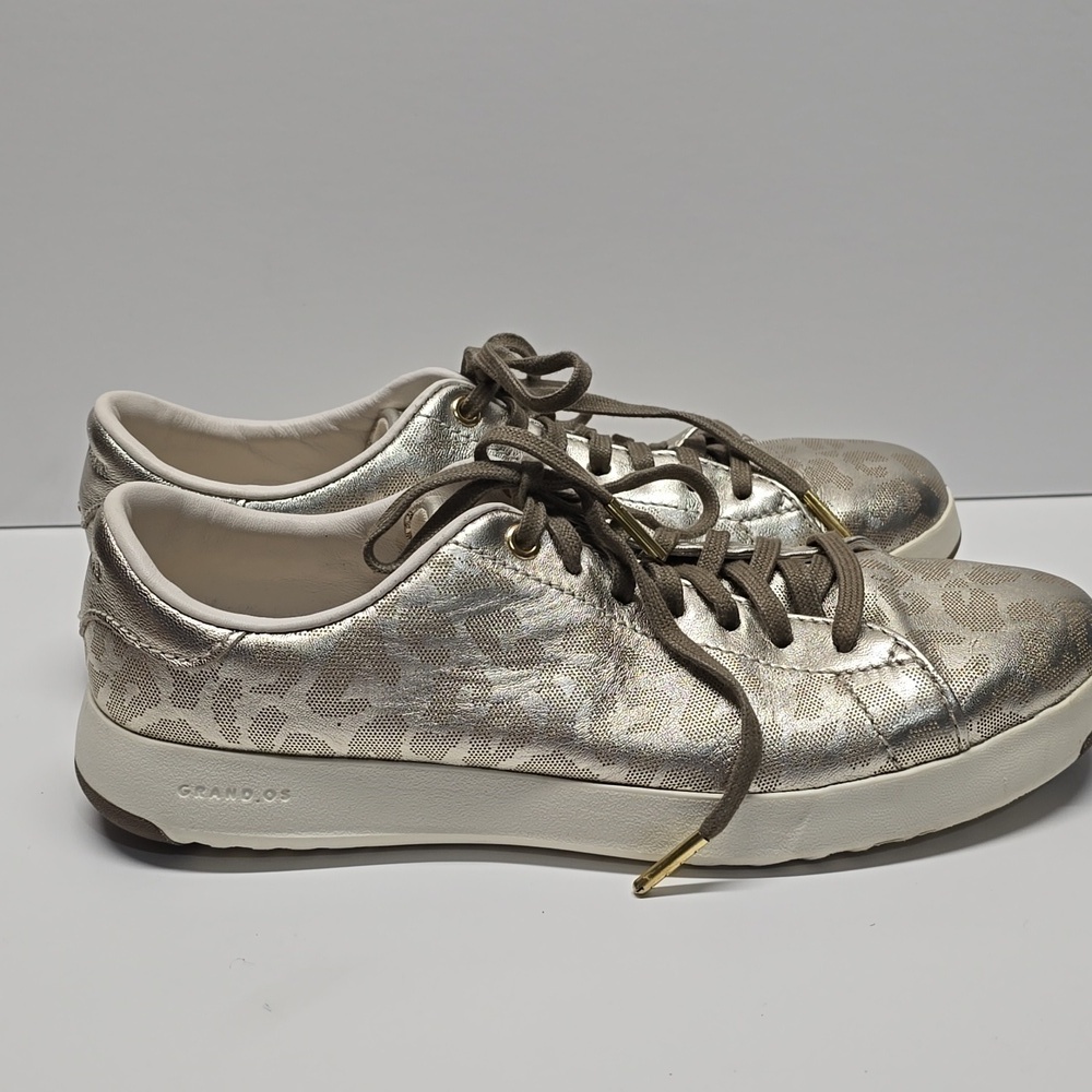 {Cole Haan} Women's Leopard Metallic Gold GrandPro Sseries Sneakers - Size 9B - Picture 6 of 12